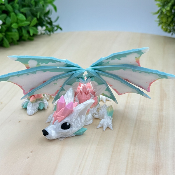 Kristallwolfsdrache - Lunaria Weiße Flügel